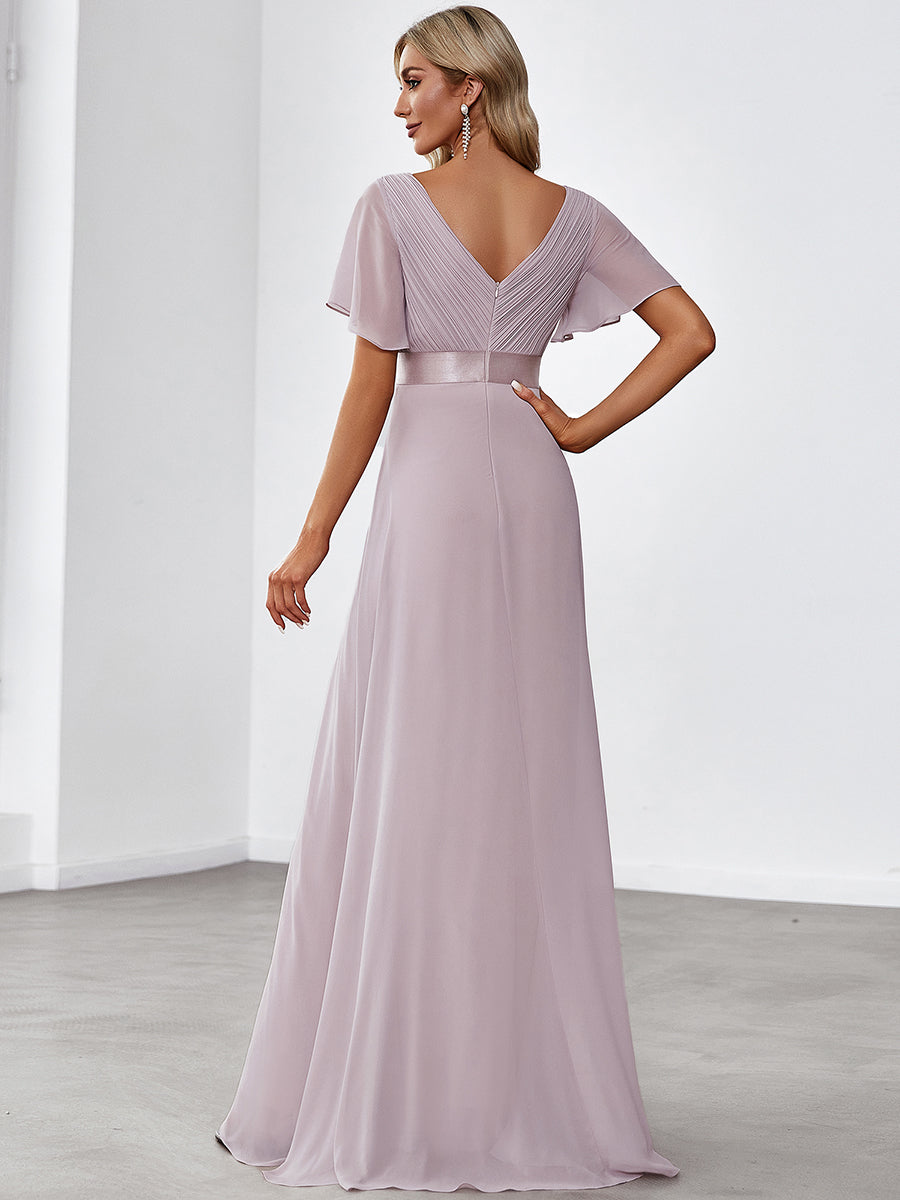 Simple Empire Waist Flowing Sleeves Evening Dress #Light Lilac