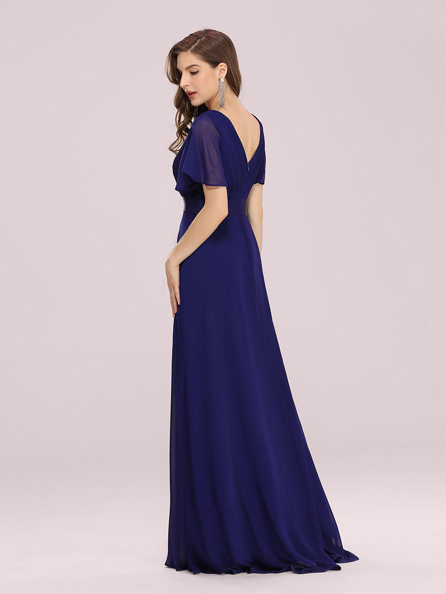 Simple Empire Waist Flowing Sleeves Evening Dress #Royal Blue