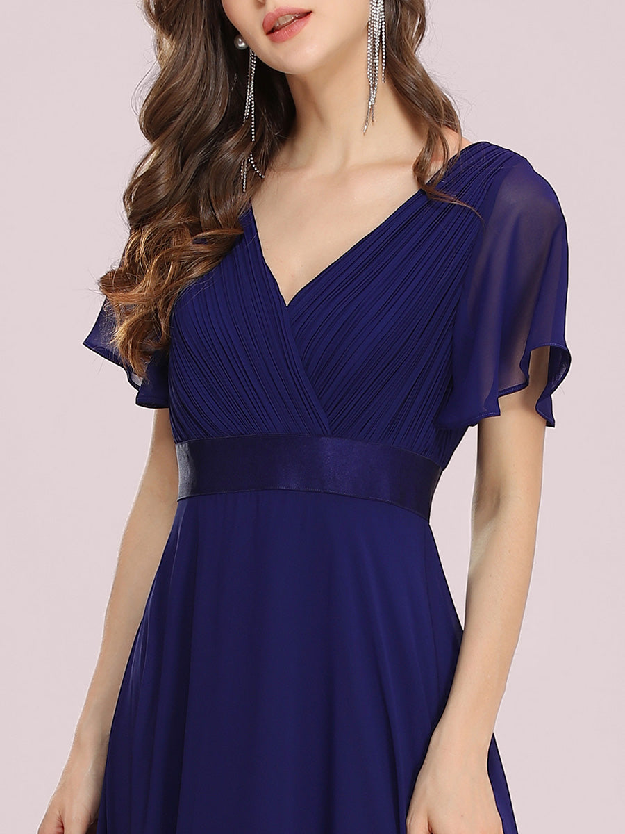 Simple Empire Waist Flowing Sleeves Evening Dress #Royal Blue