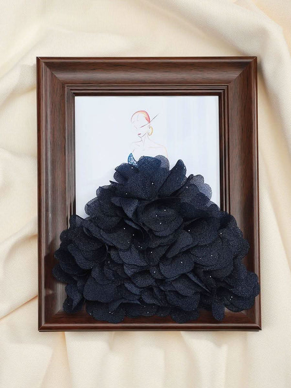 3D Dress Shadow Box Frame Decoration #color_Burgundy 3D Dress Shadow Box Frame Decoration