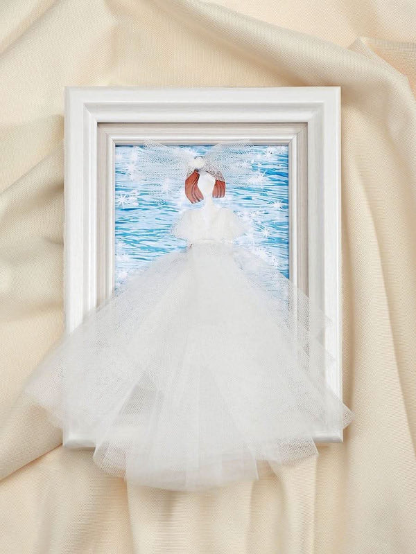 3D Dress Shadow Box Frame Decoration #color_Burgundy 3D Dress Shadow Box Frame Decoration
