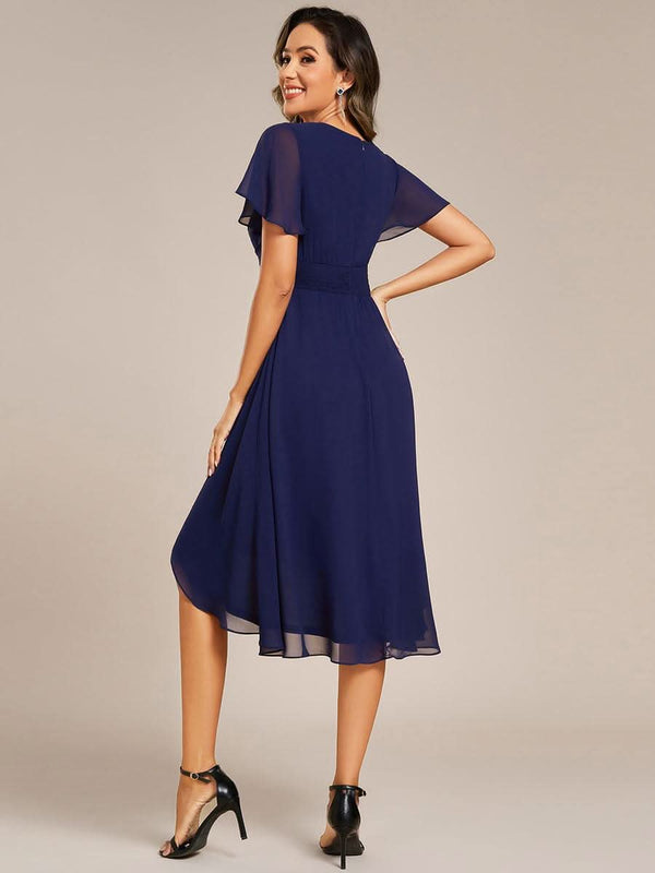 ever CATALEYA|Short Sleeve Ruffled V-Neck Floral Printed Midi Wedding Guest Dress