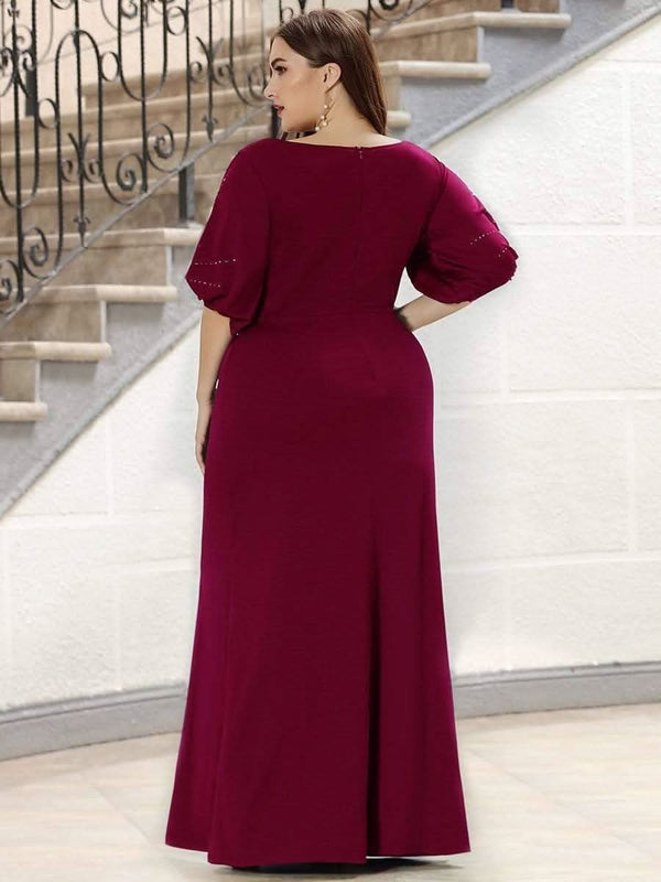 ever VICOTIRE|Round Neck Bodycon Half Sleeve Formal Dress