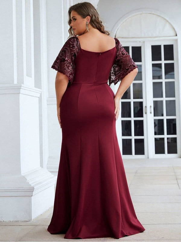 ever SLOANE|Sexy V Neck Maxi Bodycon Mother of the Bride Dress