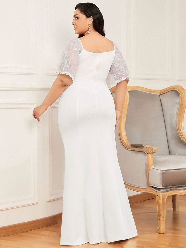 ever SLOANE|Sexy V Neck Maxi Bodycon Mother of the Bride Dress