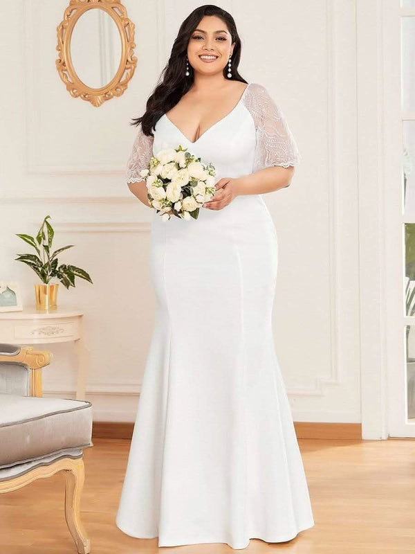 ever SLOANE|Sexy V Neck Maxi Bodycon Mother of the Bride Dress