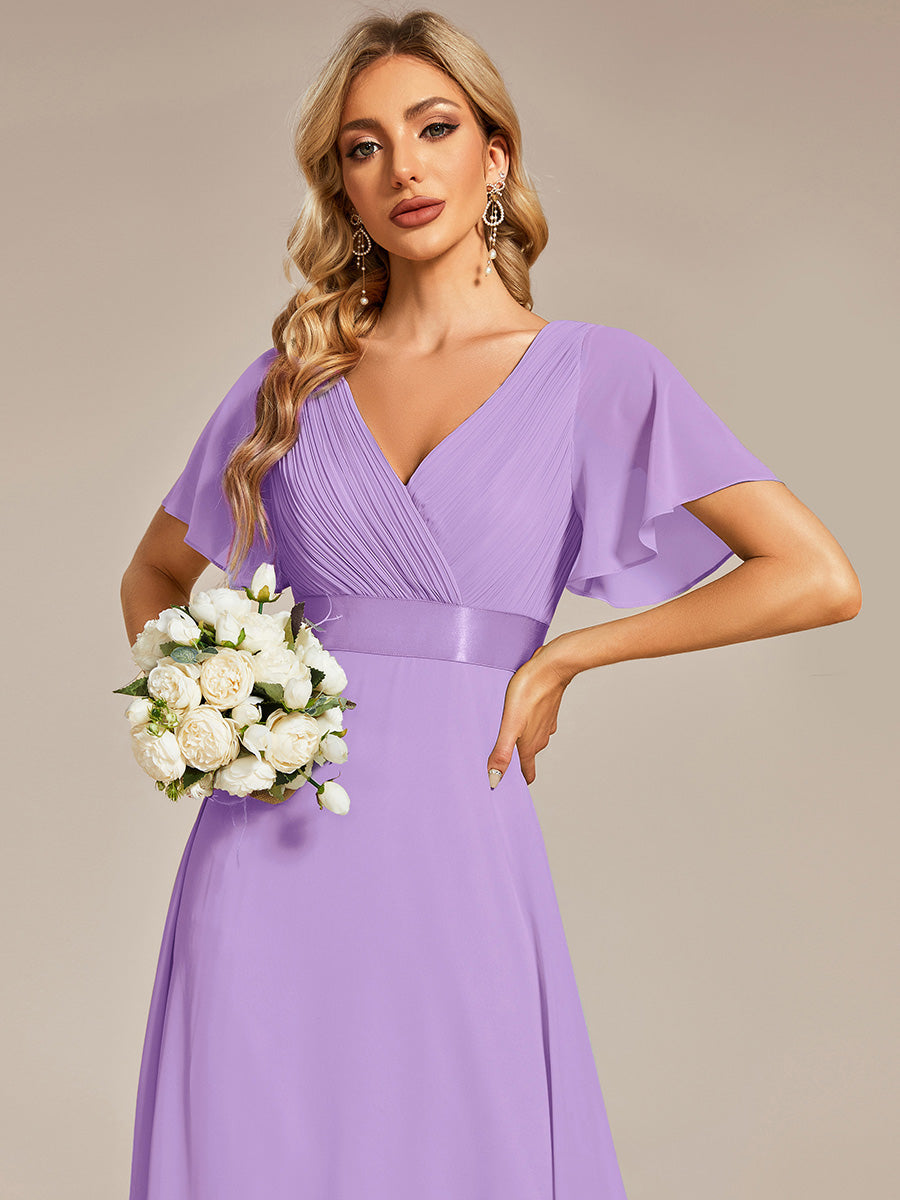 Simple Empire Waist Flowing Sleeves Evening Dress #Lavender