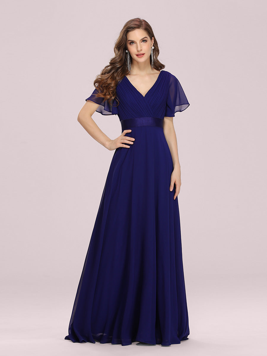Simple Empire Waist Flowing Sleeves Evening Dress #Royal Blue