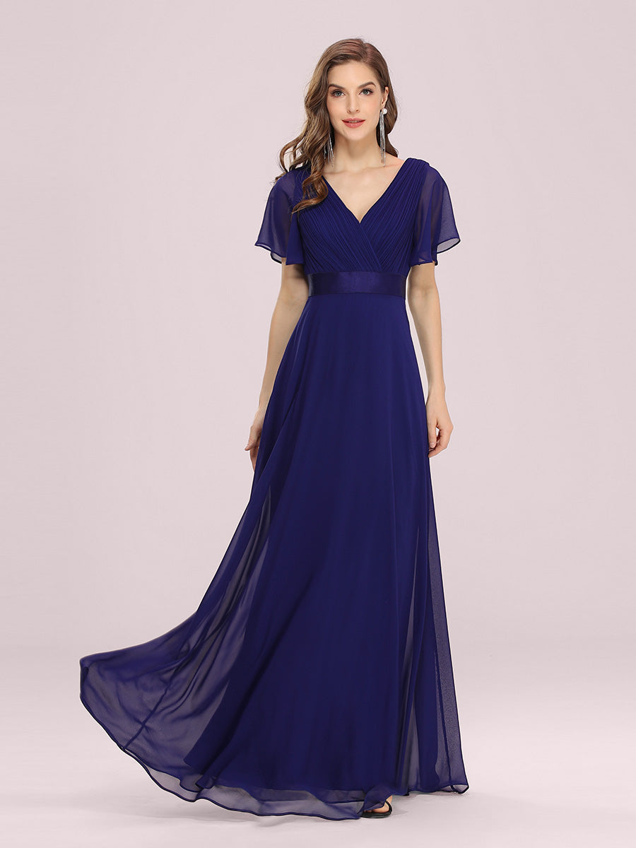 Simple Empire Waist Flowing Sleeves Evening Dress #Royal Blue