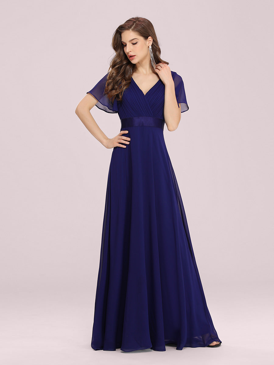 Simple Empire Waist Flowing Sleeves Evening Dress #Royal Blue