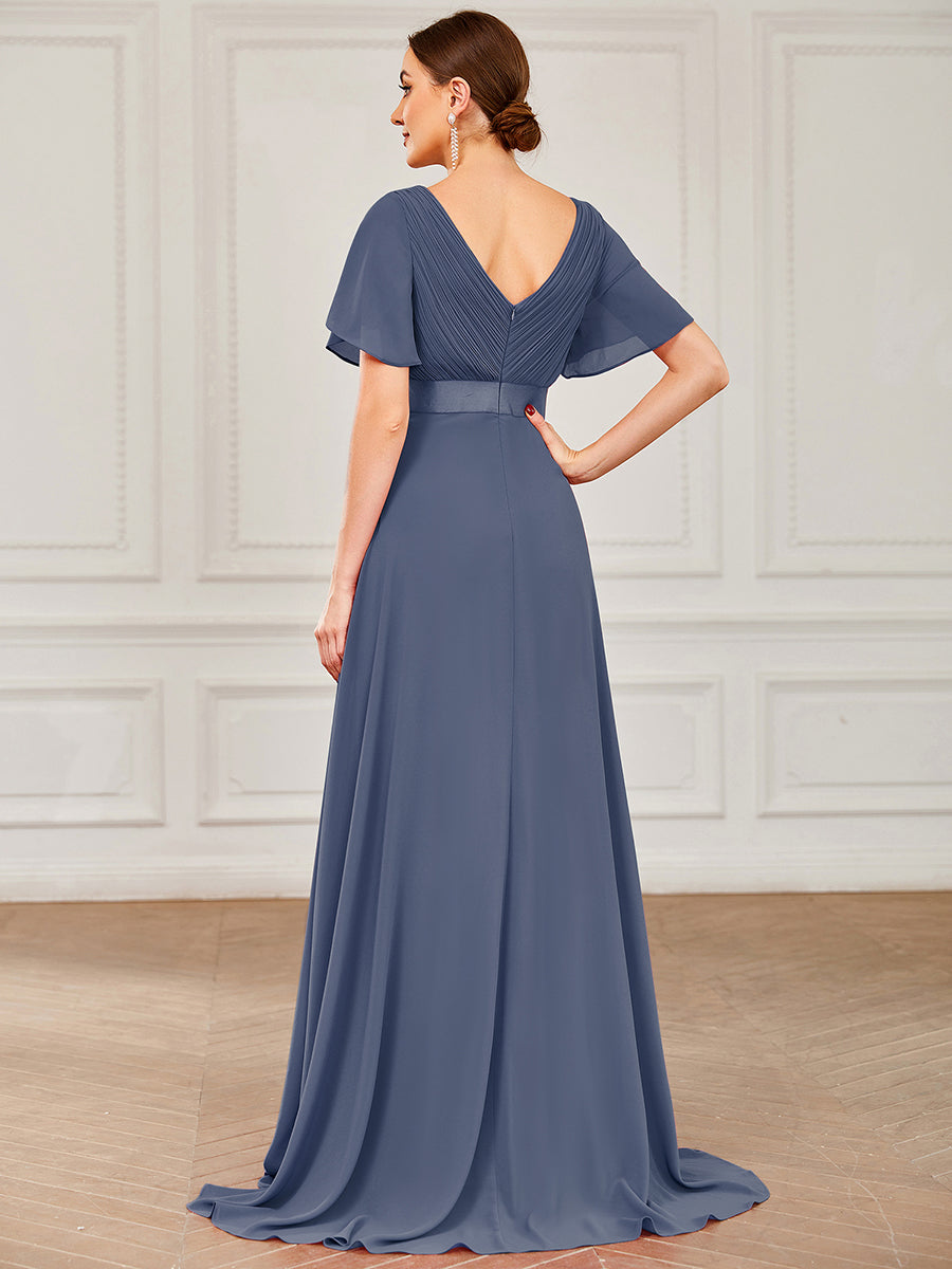 Simple Empire Waist Flowing Sleeves Evening Dress #Stormy