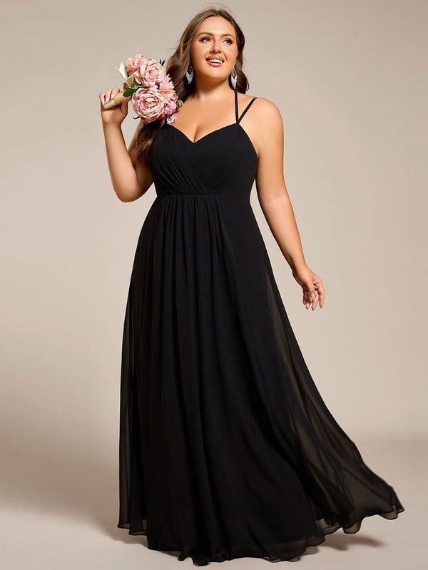 pretty RUBY|Plus Size Convertible Lace-Up Chiffon Bridesmaid Dress