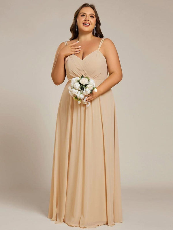 pretty RUBY|Plus Size Convertible Lace-Up Chiffon Bridesmaid Dress
