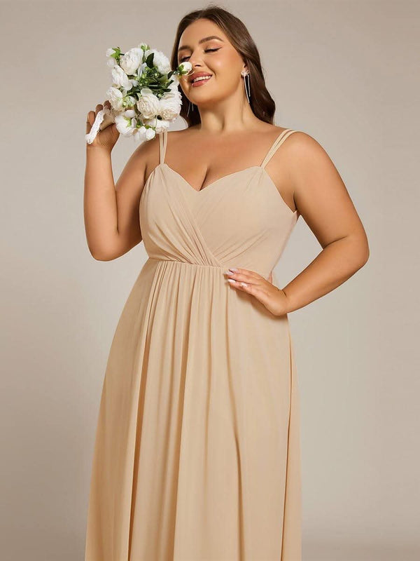 pretty RUBY|Plus Size Convertible Lace-Up Chiffon Bridesmaid Dress