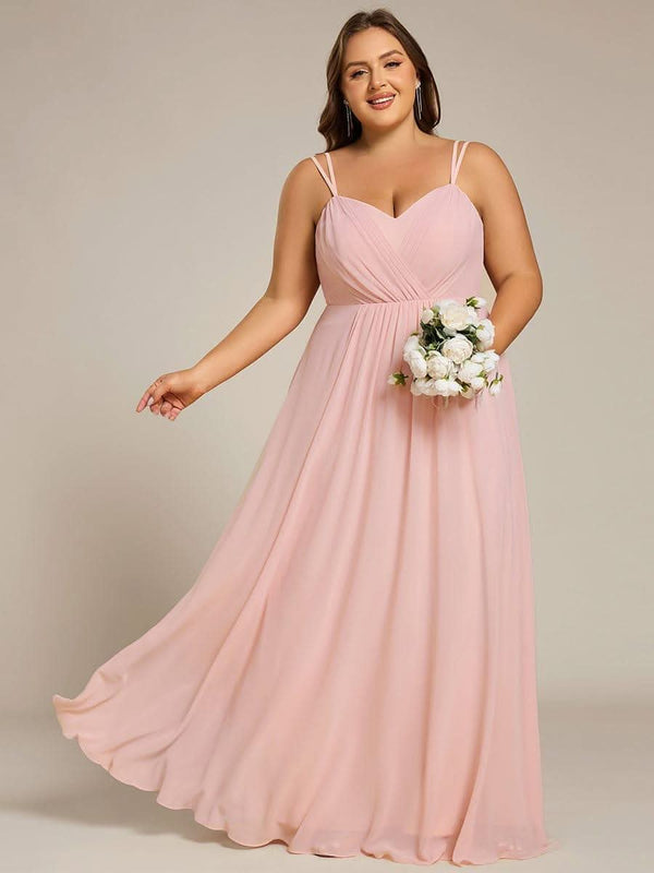 pretty RUBY|Plus Size Convertible Lace-Up Chiffon Bridesmaid Dress
