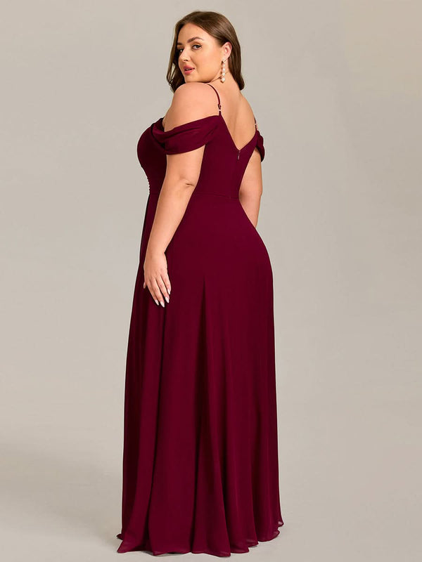 Spaghetti Strap V-Neck Pleated A-Line Bridesmaid Dresses