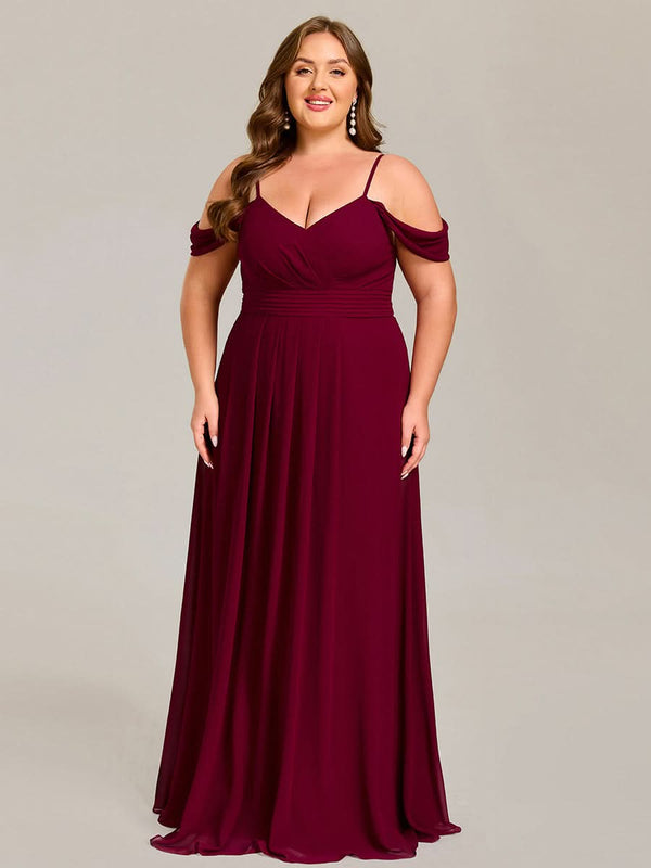 Spaghetti Strap V-Neck Pleated A-Line Bridesmaid Dresses