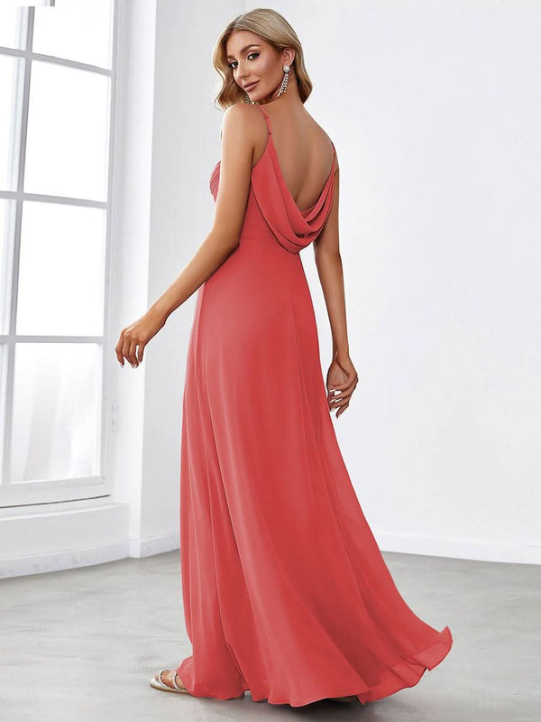 ever NOVA|Sweetheart Draped Back Maxi Bridesmaid Dress