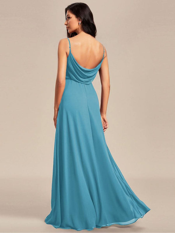 ever NOVA|Sweetheart Draped Back Maxi Bridesmaid Dress