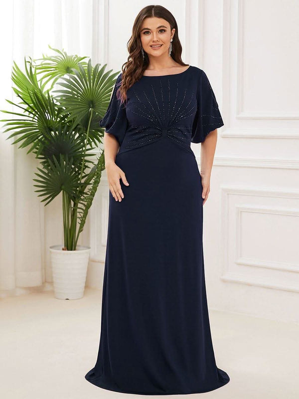 ever VICOTIRE|Round Neck Bodycon Half Sleeve Formal Dress